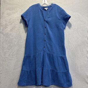Blue Button-Down Women's Dress